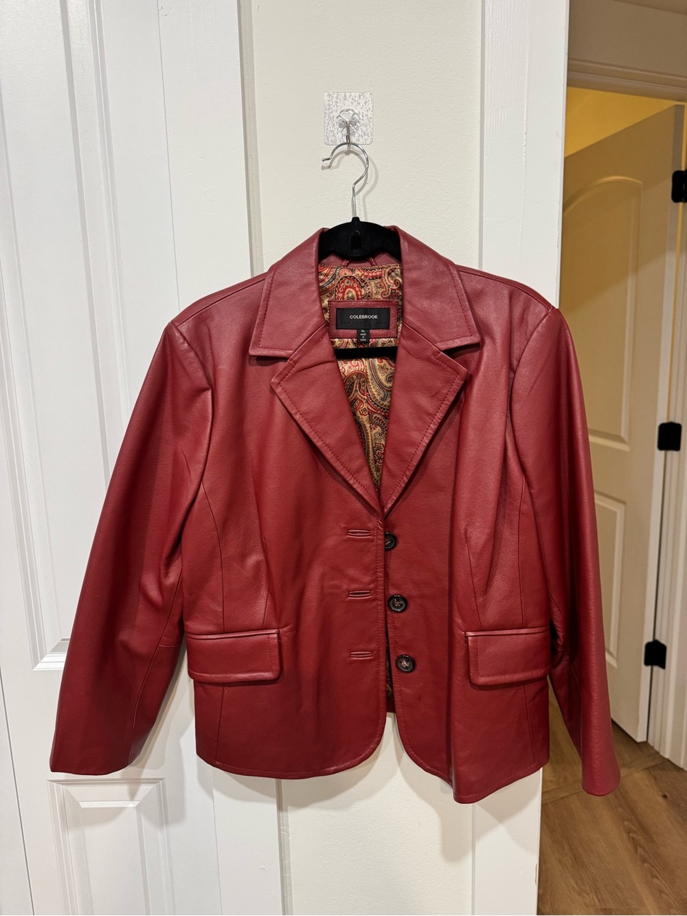 Colebrook Red Leather Blazer Jacket